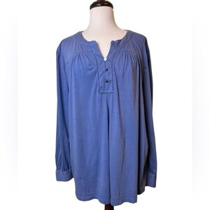 Lauren Ralph Lauren Women's Long Sleeve Top Size 3X Silver Tone Buttons